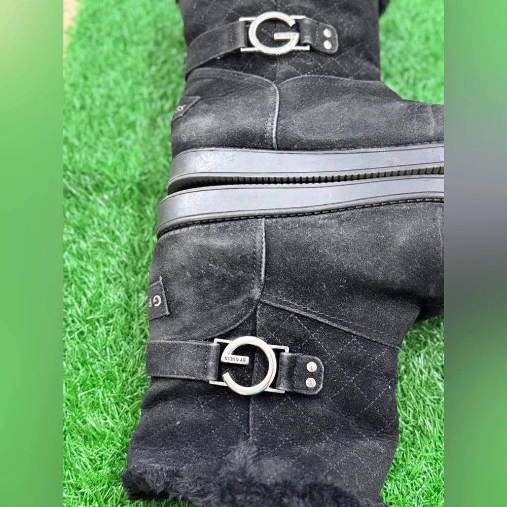 G by guess Women's Black‎ Fur-Lined Boots size 8.5